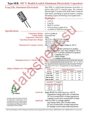 SEK010M160ST datasheet  